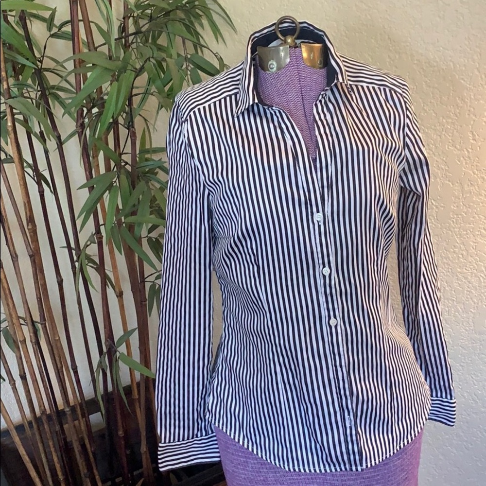 H&M pinstripe button down blouse